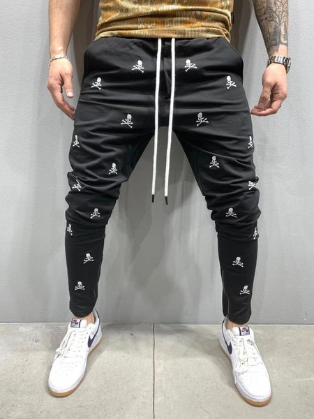 men pencil pants skull skinny thin mens sale fashion casual slim embroidery craft hip hop model ankle men's, Black
men pencil pants skull skinny thin mens sale fashion casual slim embroidery craft hip hop model ankle men's, Black