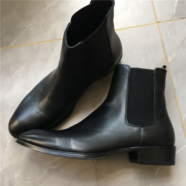 real picture handmade trend factory direct cowhide boots high wedge personalized genuine leather waytt suede shoes, Black
real picture handmade trend factory direct cowhide boots high wedge personalized genuine leather waytt suede shoes, Black