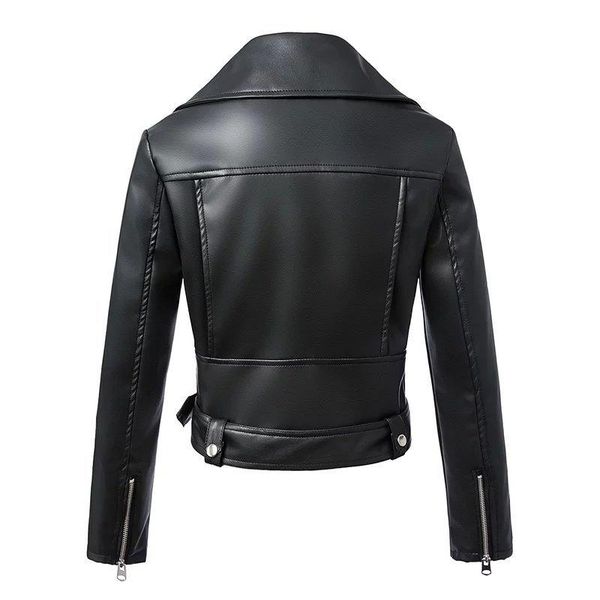 women's leather & faux women autumn winter black jackets zipper basic coat turn-down collar motor biker jacket with belt
women's leather & faux women autumn winter black jackets zipper basic coat turn-down collar motor biker jacket with belt