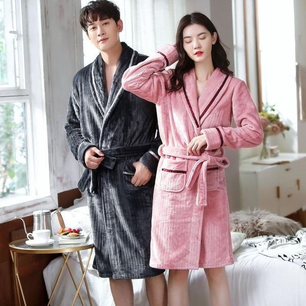 men's sleepwear couples long bathrobe women's flannel robes winter dressing gowns for women men female nightgowns kimono robe clot, Black;brown
men's sleepwear couples long bathrobe women's flannel robes winter dressing gowns for women men female nightgowns kimono robe clot, Black;brown