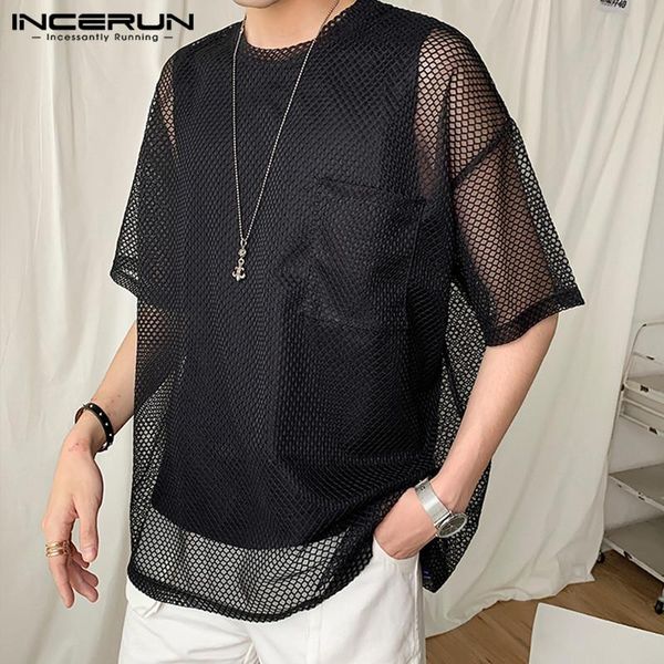 incerun 2021 casual men mesh t shirt see through loose short sleeve clubwear party streetwear fashion men t-shirts s-5xl, White;black
incerun 2021 casual men mesh t shirt see through loose short sleeve clubwear party streetwear fashion men t-shirts s-5xl, White;black