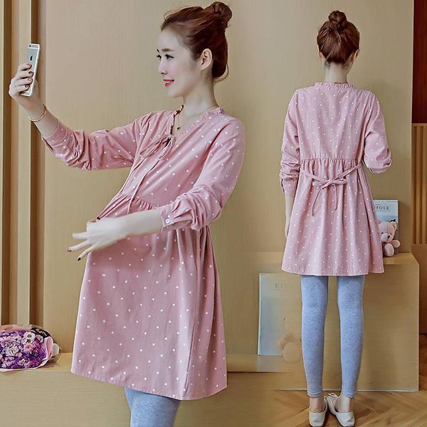 maternity dresses autumn fashion clothes long-sleeved pregnant women cotton linen dress polka dot blouses pregnancy mini wholesale, White
maternity dresses autumn fashion clothes long-sleeved pregnant women cotton linen dress polka dot blouses pregnancy mini wholesale, White