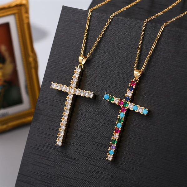 pendant necklaces fashion multicolor cubic zirconia cz copper metal cross pendants for women stainless steel gold color chain necklace, Silver
pendant necklaces fashion multicolor cubic zirconia cz copper metal cross pendants for women stainless steel gold color chain necklace, Silver
