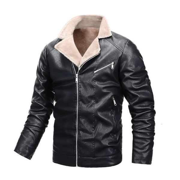autumn and winter men's lapel thickened cashmere pu large motorcycle leather coat, Black;brown
autumn and winter men's lapel thickened cashmere pu large motorcycle leather coat, Black;brown