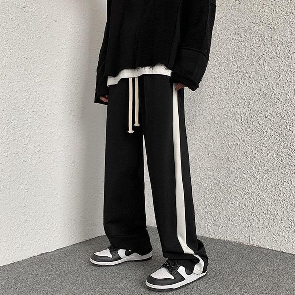 men's pants stitching sweatpants loose thicken casual mopping trousers oversize autumn winter long drawstring design straight leg, Black
men's pants stitching sweatpants loose thicken casual mopping trousers oversize autumn winter long drawstring design straight leg, Black
