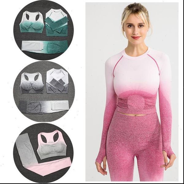 women sportswear leggings bra set 3pcs seamless workout bra leggings and long sleeved exercise gym suit dropship, Gray
women sportswear leggings bra set 3pcs seamless workout bra leggings and long sleeved exercise gym suit dropship, Gray
