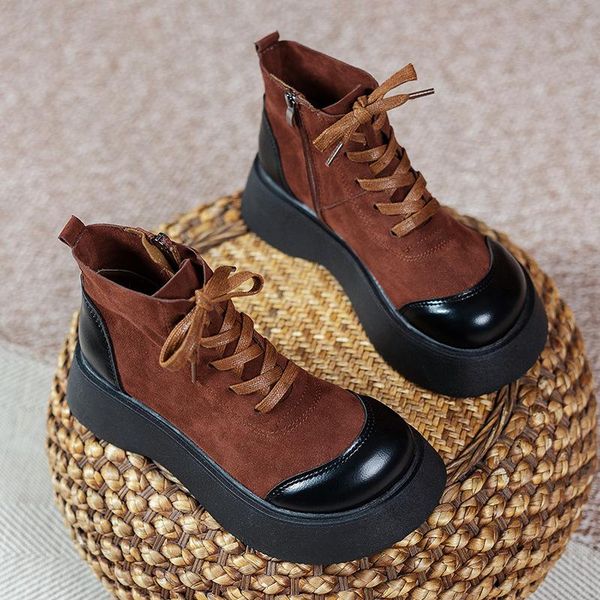 boots 2021 women retro ankle female thick bottom lace up flock shoes autumn vintage platform ladies zip casual flats, Black
boots 2021 women retro ankle female thick bottom lace up flock shoes autumn vintage platform ladies zip casual flats, Black