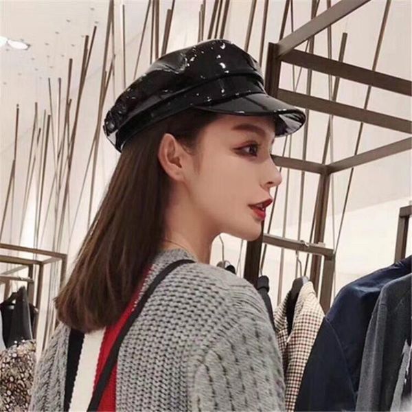 berets h7601 women fashion military hat hip-hop style imitation leather flat navy cap female windproof casual vintage black caps, Blue;gray
berets h7601 women fashion military hat hip-hop style imitation leather flat navy cap female windproof casual vintage black caps, Blue;gray