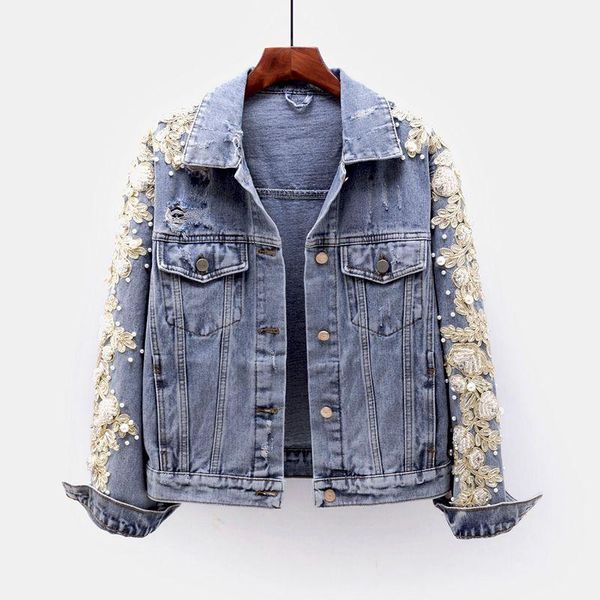 women's jackets fashion heavy work beading embroidery flowers denim jacket coat women autumn casual female loose long sleeve short jean, Black;brown
women's jackets fashion heavy work beading embroidery flowers denim jacket coat women autumn casual female loose long sleeve short jean, Black;brown