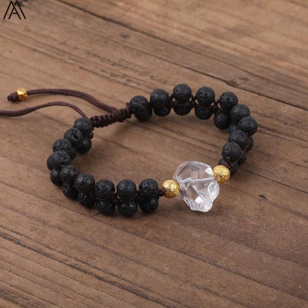 charm bracelets natural white quartz point 6mm black lava stone beads knot handmade braided bracelet bohemia women statement n0554ame, Golden;silver
charm bracelets natural white quartz point 6mm black lava stone beads knot handmade braided bracelet bohemia women statement n0554ame, Golden;silver