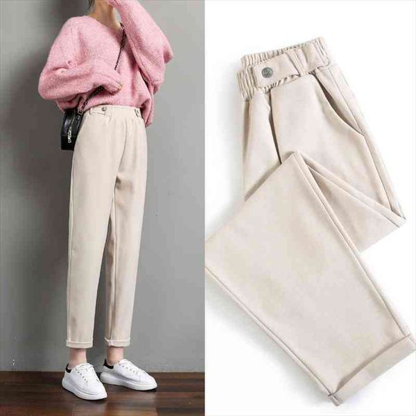 women woolen pants autumn winter casual solid elastic waist harem pants full length trousers s-xxl, Black;white
women woolen pants autumn winter casual solid elastic waist harem pants full length trousers s-xxl, Black;white