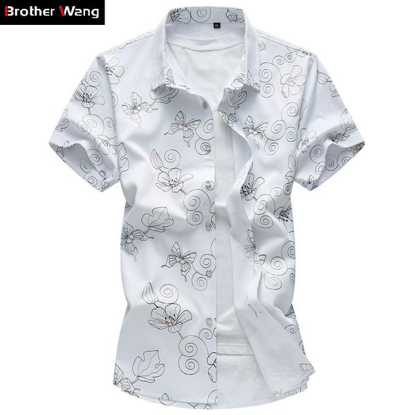 men's casual shirts brother wang 2021 summer flower shirt fashion slim short sleeve brand large size clothes 6xl 7xl, White;black
men's casual shirts brother wang 2021 summer flower shirt fashion slim short sleeve brand large size clothes 6xl 7xl, White;black