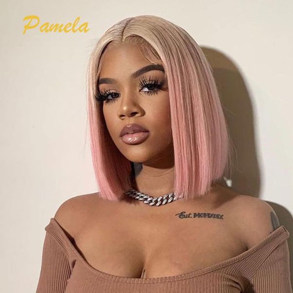 lace wigs pink human hair wig blonde front ombre short bob straight pixie cut t part 150%, Black;brown
lace wigs pink human hair wig blonde front ombre short bob straight pixie cut t part 150%, Black;brown