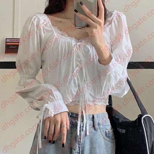 french vintage blouse women puff sleeve v-neck female clothing fashion korean style drawstring women shirts chiffon blouses, White
french vintage blouse women puff sleeve v-neck female clothing fashion korean style drawstring women shirts chiffon blouses, White