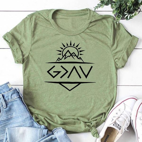 god is greater than high and low christian summer women tee faith t shirt white female clothing girls shirts drop shipping
god is greater than high and low christian summer women tee faith t shirt white female clothing girls shirts drop shipping