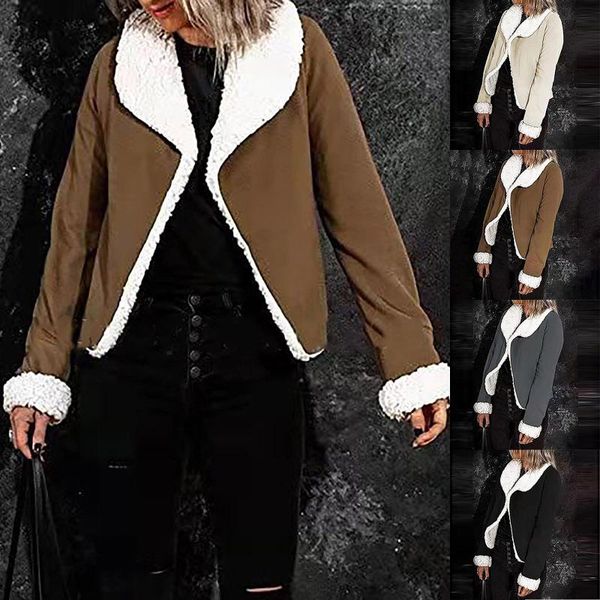 women's wool & blends women beige fur faux leather jacket coat with belt turn down collar ladies 2021 winter thick warm oversized outwe, Black
women's wool & blends women beige fur faux leather jacket coat with belt turn down collar ladies 2021 winter thick warm oversized outwe, Black