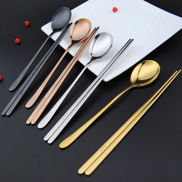 flatware sets 2pcs/set portable 304 stainless steel korean dinnerware black rose golden silver chopsticks spoons tableware 20set/lot
flatware sets 2pcs/set portable 304 stainless steel korean dinnerware black rose golden silver chopsticks spoons tableware 20set/lot