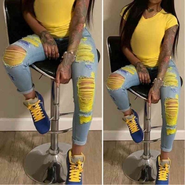 ripped jeans high waist hole women trousers club outfits street trendy feet pants light-colored hollow out denim pant, Blue
ripped jeans high waist hole women trousers club outfits street trendy feet pants light-colored hollow out denim pant, Blue