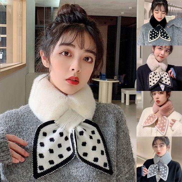 plush cross bib autumn winter windproof warm stitching knitted wave point bowknot imitation rabbit fur sweet cute scarf women, Blue;gray
plush cross bib autumn winter windproof warm stitching knitted wave point bowknot imitation rabbit fur sweet cute scarf women, Blue;gray
