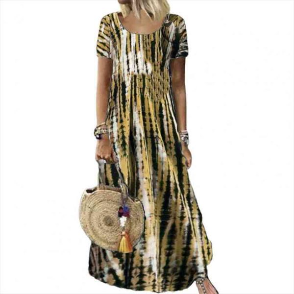 women dress o neck tie dye short sleeve large hem maxi dress streetwear for banquet lady casual slim long, Black;gray
women dress o neck tie dye short sleeve large hem maxi dress streetwear for banquet lady casual slim long, Black;gray