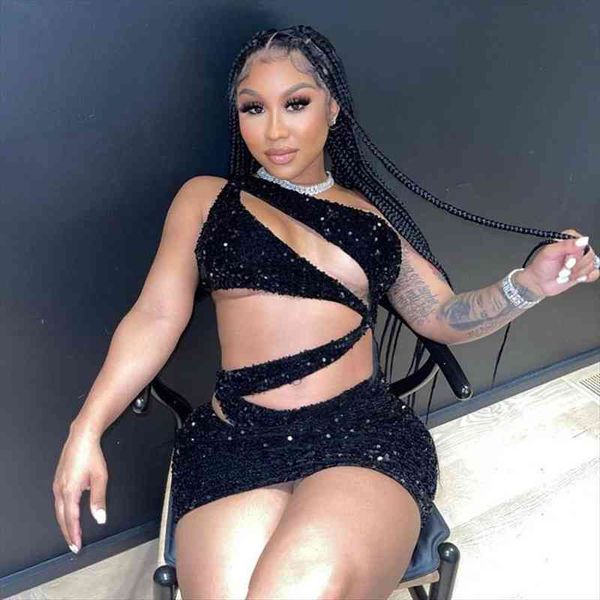 women shinny cut out sequined mini dress slant shoulder casual bodycon dresses summer nightclub party y2k clothes, Black;gray
women shinny cut out sequined mini dress slant shoulder casual bodycon dresses summer nightclub party y2k clothes, Black;gray