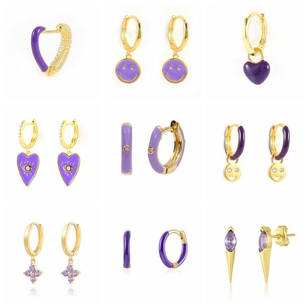 hoop & huggie canner purple women earring enamel 100% real sterling silver ear with zircon diy jewelry pendientes plata 925, Golden;silver
hoop & huggie canner purple women earring enamel 100% real sterling silver ear with zircon diy jewelry pendientes plata 925, Golden;silver