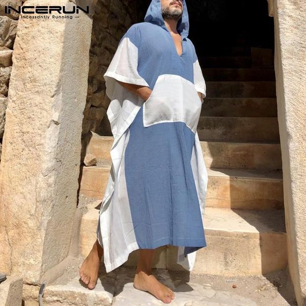 ethnic clothing incerun 2021 men muslim jubba thobe patchwork loose hooded v neck pockets robes arabia islamic kaftan dubai caftan abaya, Red
ethnic clothing incerun 2021 men muslim jubba thobe patchwork loose hooded v neck pockets robes arabia islamic kaftan dubai caftan abaya, Red