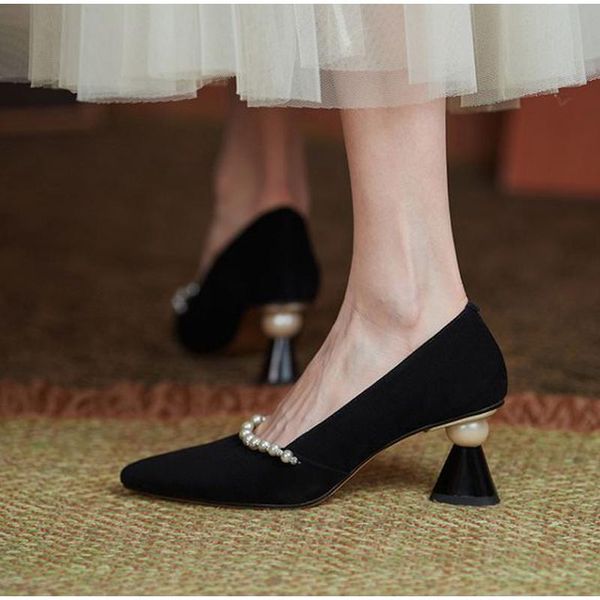 dress shoes women's pumps pearl pointed toe female high chunky heels strange style flock pu leather slip on ladies retro solid concise, Black
dress shoes women's pumps pearl pointed toe female high chunky heels strange style flock pu leather slip on ladies retro solid concise, Black
