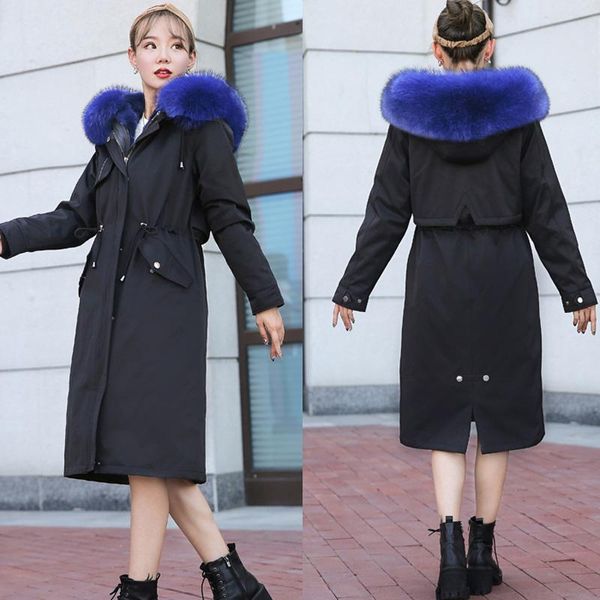 women's fur & faux 2021 real coat winter jacket women long parka big natural rex liner thick warm collar, Black
women's fur & faux 2021 real coat winter jacket women long parka big natural rex liner thick warm collar, Black