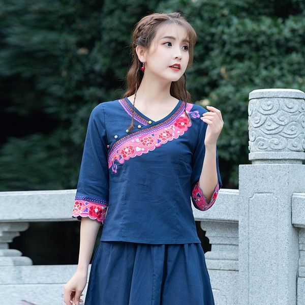 women's blouses & shirts kyqiao mexico style ethnic half sleeve v neck blue white red embroidery shirt women pullover summer original p
women's blouses & shirts kyqiao mexico style ethnic half sleeve v neck blue white red embroidery shirt women pullover summer original p