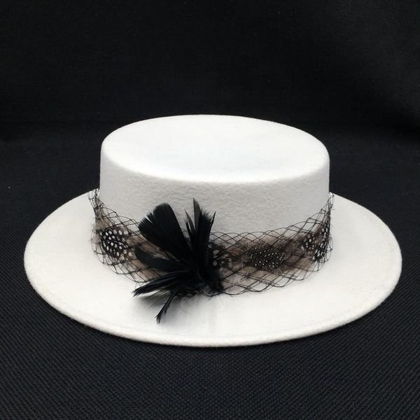 stingy brim hats 202109-nao-yumao autumn winter milk white wool feather mesh ribbon lady fedoras cap women leisure panama jazz hat, Blue;gray
stingy brim hats 202109-nao-yumao autumn winter milk white wool feather mesh ribbon lady fedoras cap women leisure panama jazz hat, Blue;gray
