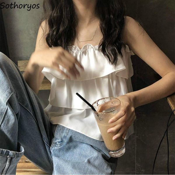 women's tanks & camis women spaghetti strap ruffles cake elegant summer chiffon solid womens pleated korean chic fashion camisoles, White
women's tanks & camis women spaghetti strap ruffles cake elegant summer chiffon solid womens pleated korean chic fashion camisoles, White