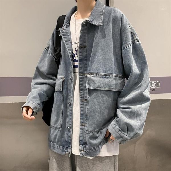 men's jackets japanese fashion brand denim jacket men 2021 spring autumn solid color coat loose casual street style blue, Black;brown
men's jackets japanese fashion brand denim jacket men 2021 spring autumn solid color coat loose casual street style blue, Black;brown
