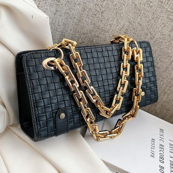 luxury woven handbag and purse women bag designer thick metal chain shoulder bag trend female crossbody messenger 2021
luxury woven handbag and purse women bag designer thick metal chain shoulder bag trend female crossbody messenger 2021