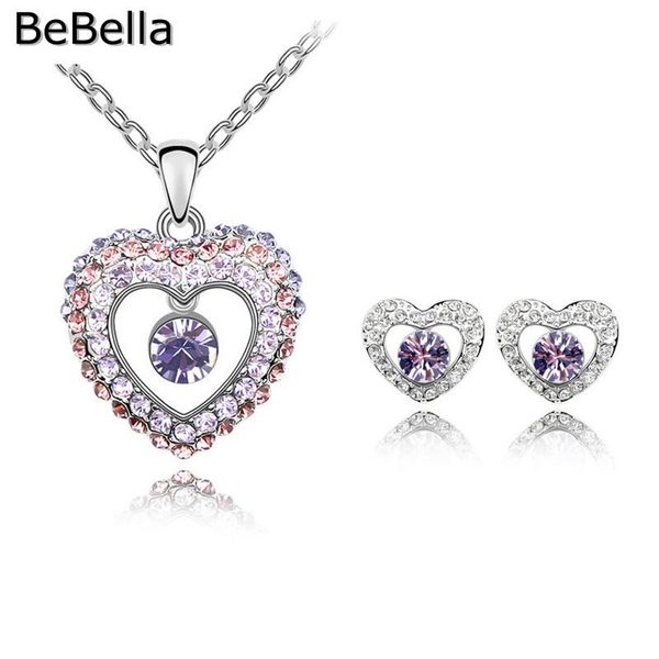 earrings & necklace bebella fashion jewelry set crystal made with czech for women gift, Silver
earrings & necklace bebella fashion jewelry set crystal made with czech for women gift, Silver