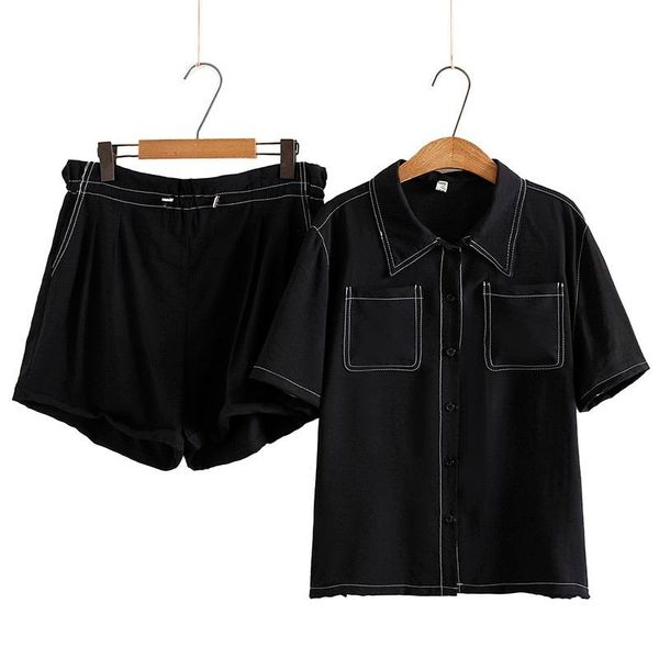 women's tracksuits 2021 women fashion vintage short sleeve chiffon single breasted solid shirt wide leg shorts skirts two piece sets pl, Gray
women's tracksuits 2021 women fashion vintage short sleeve chiffon single breasted solid shirt wide leg shorts skirts two piece sets pl, Gray