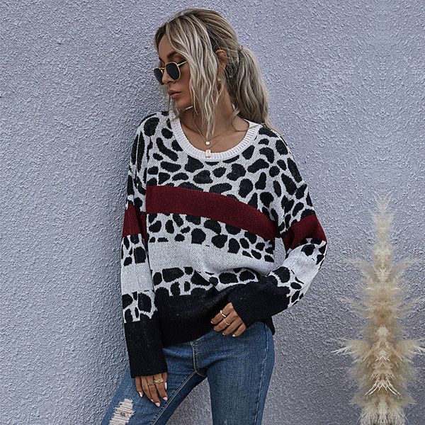 2021 autumn winter leopard jumper patchwork color full sleeve knitted pullovers sweater for women new 5kze, White;black
2021 autumn winter leopard jumper patchwork color full sleeve knitted pullovers sweater for women new 5kze, White;black