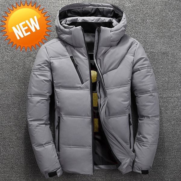 men down jacket winter white duck thick warm hooded casual coat new mens detachable hat solid color outerwear, Black
men down jacket winter white duck thick warm hooded casual coat new mens detachable hat solid color outerwear, Black