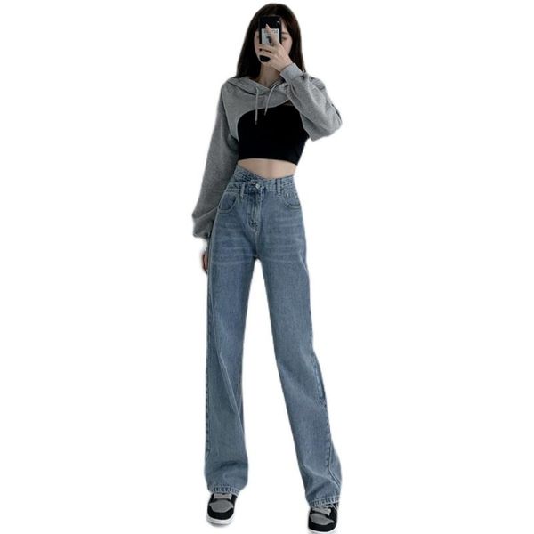 women's jeans 2021 autumn vintage criss-cross high waist straight wide leg loose for women, Blue
women's jeans 2021 autumn vintage criss-cross high waist straight wide leg loose for women, Blue