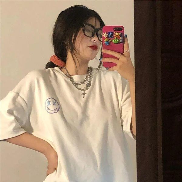 women's t-shirt white graphic loose fashion korean summer aesthetic casual plus size short sleeve pulovers clothes t shirt
women's t-shirt white graphic loose fashion korean summer aesthetic casual plus size short sleeve pulovers clothes t shirt