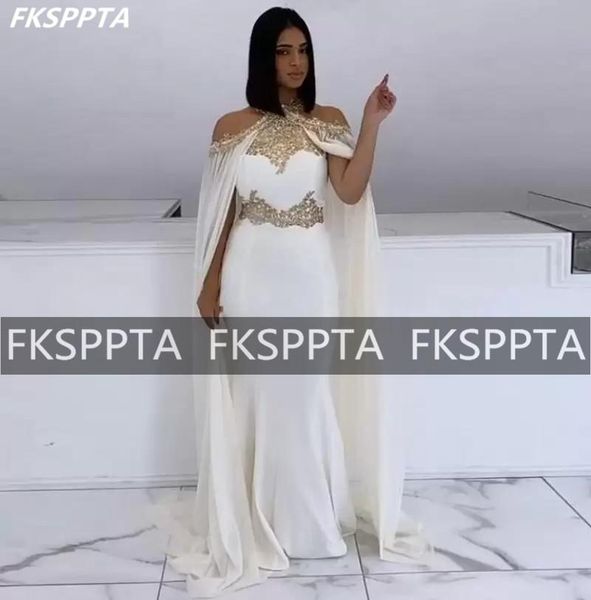 party dresses white mermaid evening dress gold lace off the shoulder long cape formal occasion wedding gowns plus size vestido de festa, White;black
party dresses white mermaid evening dress gold lace off the shoulder long cape formal occasion wedding gowns plus size vestido de festa, White;black