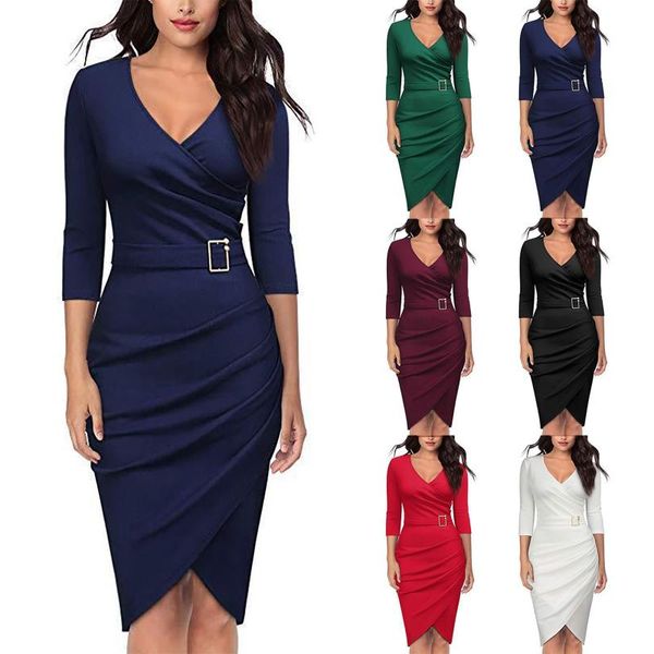 casual dresses 2021 women elegant v neck bodycon midi dress high-end office lady fashion seven-point sleeve slim solid party, Black;gray
casual dresses 2021 women elegant v neck bodycon midi dress high-end office lady fashion seven-point sleeve slim solid party, Black;gray