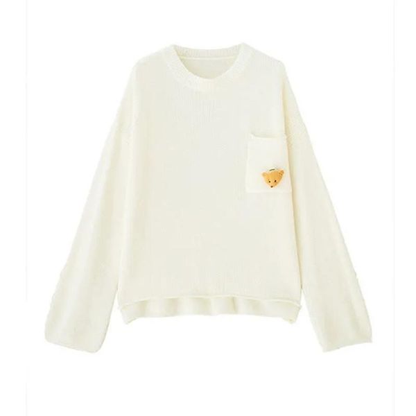 women's sweaters sweater women autumn winter solid color round neck pockets long sleeves loose versatile simple commuter knitted pullov, White;black
women's sweaters sweater women autumn winter solid color round neck pockets long sleeves loose versatile simple commuter knitted pullov, White;black