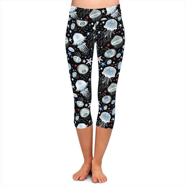 summer capri pants fashion 3d womens leggings sea animals jellyfish print high waist mid calf casual plus size, Black
summer capri pants fashion 3d womens leggings sea animals jellyfish print high waist mid calf casual plus size, Black