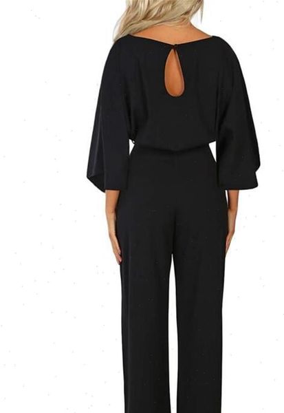 2021 new womens elegant fashion high waist lace up jumpsuit romper 3 4 sleeve solid evening party ball wide leg playsuit, Black;white
2021 new womens elegant fashion high waist lace up jumpsuit romper 3 4 sleeve solid evening party ball wide leg playsuit, Black;white
