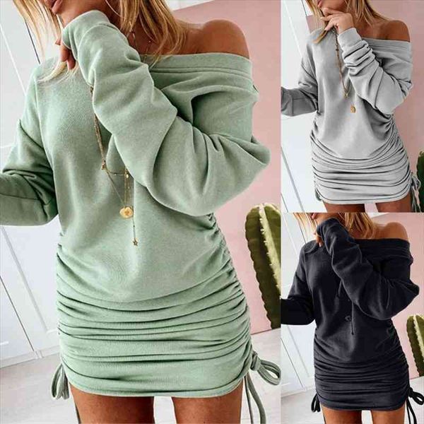 mini casual ruffled drawstring womens dresses solid pencil autumn long sleeve off shoulder pullovers ladies slim, Black;gray
mini casual ruffled drawstring womens dresses solid pencil autumn long sleeve off shoulder pullovers ladies slim, Black;gray