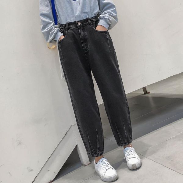women's jeans fashion high waist women vintage loose casual chic style washed denim pants ankle length black harem female, Blue
women's jeans fashion high waist women vintage loose casual chic style washed denim pants ankle length black harem female, Blue