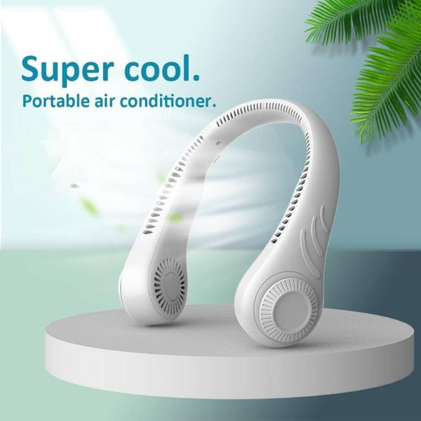 electric fans portable leafless hanging neck fan 360 degree lazy neckband 78 surround air outlets sport usb rechargeable 
electric fans portable leafless hanging neck fan 360 degree lazy neckband 78 surround air outlets sport usb rechargeable