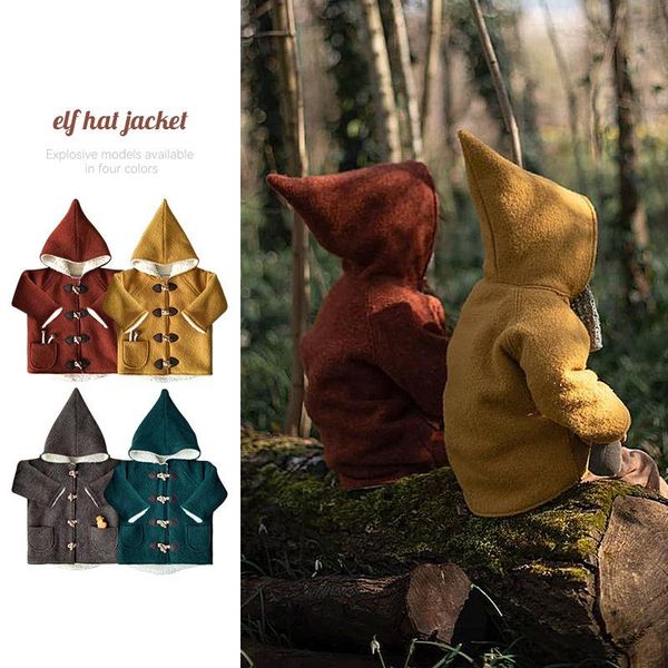 jackets 2021 woolen thickened claw button coat baby girls retro elf hat autumn and winter clothes children boys jacket, Blue;gray
jackets 2021 woolen thickened claw button coat baby girls retro elf hat autumn and winter clothes children boys jacket, Blue;gray
