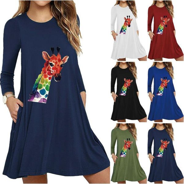 casual dresses t-shirt dress womens giraffe printed long sleeve round neck loose sundress, Black;gray
casual dresses t-shirt dress womens giraffe printed long sleeve round neck loose sundress, Black;gray